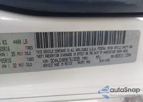 2019 Jeep Compass Sport Fwd z USA, uszkodzony, nr VIN 3C4NJCAB9KT613535